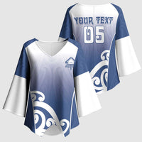 Custom New Zealand Aotea College Kimono Sleeve Blouse Maori Koru Pattern