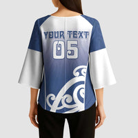 Custom New Zealand Aotea College Kimono Sleeve Blouse Maori Koru Pattern