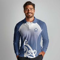 Custom New Zealand Aotea College Long Sleeve Polo Shirt Maori Koru Pattern