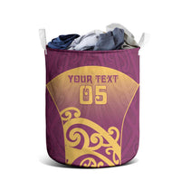 Custom Waiuku College Laundry Basket Maori Koru Pattern