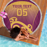 Custom Waiuku College Beach Blanket Maori Koru Pattern