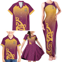 Custom Waiuku College Family Matching Tank Maxi Dress and Hawaiian Shirt Maori Koru Pattern LT05 - Polynesian Pride
