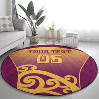 Custom Waiuku College Round Carpet Maori Koru Pattern