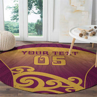 Custom Waiuku College Round Carpet Maori Koru Pattern