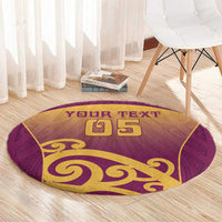 Custom Waiuku College Round Carpet Maori Koru Pattern