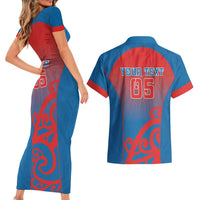Custom St Joseph's Maori Girls' College Couples Matching Short Sleeve Bodycon Dress and Hawaiian Shirt Maori Koru Pattern LT05 - Polynesian Pride