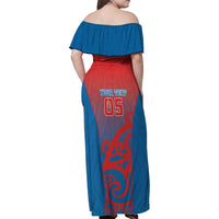 Custom St Joseph's Maori Girls' College Family Matching Off Shoulder Maxi Dress and Hawaiian Shirt Maori Koru Pattern LT05 - Polynesian Pride