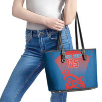Custom St Joseph's Maori Girls' College Leather Tote Bag Maori Koru Pattern