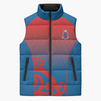 Custom St Joseph's Maori Girls' College Sleeveless Puffer Jacket Maori Koru Pattern