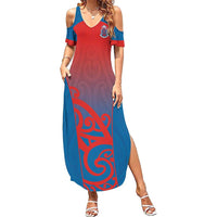 Custom St Joseph's Maori Girls' College Summer Maxi Dress Maori Koru Pattern