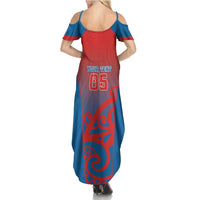 Custom St Joseph's Maori Girls' College Summer Maxi Dress Maori Koru Pattern