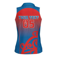 Custom St Joseph's Maori Girls' College Women Sleeveless Polo Shirt Maori Koru Pattern