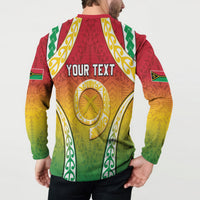 Personalised Vanuatu Button Sweatshirt Proud To Be A Ni-Van With Tribal Pattern