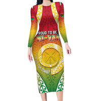 Personalised Vanuatu Family Matching Long Sleeve Bodycon Dress and Hawaiian Shirt Proud To Be A Ni-Van With Tribal Pattern LT05 Mom's Dress Reggae - Polynesian Pride
