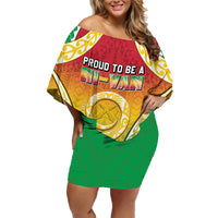 Personalised Vanuatu Family Matching Off Shoulder Short Dress and Hawaiian Shirt Proud To Be A Ni-Van With Tribal Pattern LT05 Mom's Dress Reggae - Polynesian Pride