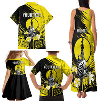 Personalised New Caledonia Day Family Matching Tank Maxi Dress and Hawaiian Shirt Kanaky Flag Coat Of Arms Polynesian Pattern LT05 - Polynesian Pride