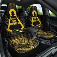 Polynesia Childhood Cancer Awareness Car Seat Cover You Are Stronger Than Cancer LT05 One Size Black - Polynesian Pride