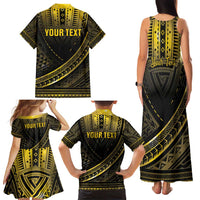 Personalised Polynesia Childhood Cancer Awareness Family Matching Tank Maxi Dress and Hawaiian Shirt You Are Stronger Than Cancer LT05 - Polynesian Pride