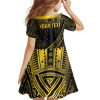 Personalised Polynesia Childhood Cancer Awareness Kid Short Sleeve Dress You Are Stronger Than Cancer LT05 - Polynesian Pride
