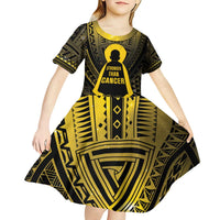 Personalised Polynesia Childhood Cancer Awareness Kid Short Sleeve Dress You Are Stronger Than Cancer LT05 - Polynesian Pride
