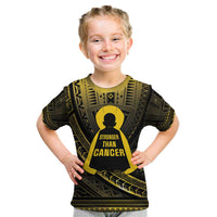 Personalised Polynesia Childhood Cancer Awareness Kid T Shirt You Are Stronger Than Cancer LT05 Black - Polynesian Pride
