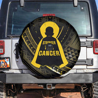 Polynesia Childhood Cancer Awareness Spare Tire Cover You Are Stronger Than Cancer LT05 Black - Polynesian Pride