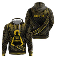 Personalised Polynesia Childhood Cancer Awareness Zip Hoodie You Are Stronger Than Cancer LT05 - Polynesian Pride