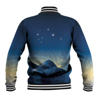 New Zealand Matariki Baseball Jacket Maori Waka With Silver Fern LT05 - Polynesian Pride