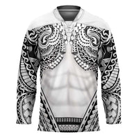 Polynesian Tattoo Inspired Cosplay Costume Hockey Jersey Tribal Warrior White - Polynesian Pride