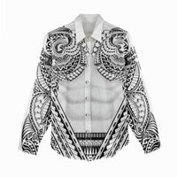 Polynesian Tattoo Inspired Cosplay Costume Women Casual Shirt Tribal Warrior White LT05 - Polynesian Pride