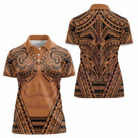 Polynesian Tattoo Inspired Cosplay Costume Women Polo Shirt Tribal Warrior - Polynesian Pride