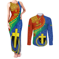 tafea-day-couples-matching-tank-maxi-dress-and-long-sleeve-button-shirts-sand-drawing-vanuatuan-pattern