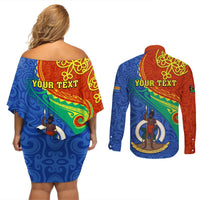 personalized-tafea-day-couples-matching-off-shoulder-short-dress-and-long-sleeve-button-shirts-sand-drawing-vanuatuan-pattern