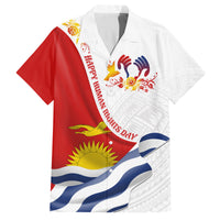 Personalised Kiribati Human Rights Day Family Matching Long Sleeve Bodycon Dress and Hawaiian Shirt Polynesian Style LT05 Dad's Shirt - Short Sleeve White - Polynesian Pride