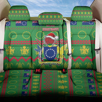 Cook Islands Christmas Back Car Seat Cover Santa Coat Of Arms Meri Kiritimiti LT05 One Size Green - Polynesian Pride