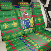 Cook Islands Christmas Back Car Seat Cover Santa Coat Of Arms Meri Kiritimiti LT05 - Polynesian Pride