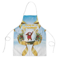 Fiji Christmas Apron Snow Globe With Fijian Santa LT05 Blue - Polynesian Pride