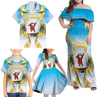 Fiji Christmas Family Matching Off Shoulder Maxi Dress and Hawaiian Shirt Snow Globe With Fijian Santa LT05 - Polynesian Pride