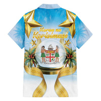 Fiji Christmas Family Matching Off Shoulder Short Dress and Hawaiian Shirt Snow Globe With Fijian Santa LT05 - Polynesian Pride