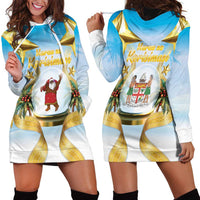 Fiji Christmas Hoodie Dress Snow Globe With Fijian Santa LT05 - Polynesian Pride
