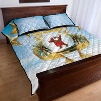 Fiji Christmas Quilt Bed Set Snow Globe With Fijian Santa LT05