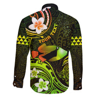 Personalised Hawaii Humuhumu Reef Triggerfish Family Matching Tank Maxi Dress and Hawaiian Shirt Reggae With Plumeria LT05 - Polynesian Pride