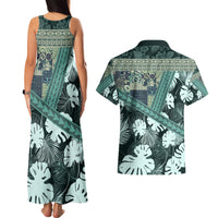 Hawaii Plant Kalo Couples Matching Tank Maxi Dress and Hawaiian Shirt Hawaiian Tapa Pattern LT05 - Polynesian Pride