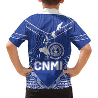 Northern Mariana Islands Family Matching Off The Shoulder Long Sleeve Dress and Hawaiian Shirt Chamorro Warrior Tribal Pattern LT05 - Polynesian Pride