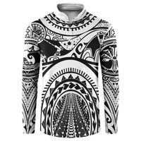 Polynesia Maui Tattoo Inspired Button Sweatshirt White Version