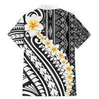 Black Vintage Tonga Ngatu Pattern With Plumeria Family Matching Mermaid Dress and Hawaiian Shirt LT05 - Polynesian Pride