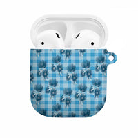 Blue Palaka Hawaii AirPods Case Hawaiian Lehua Blossoms