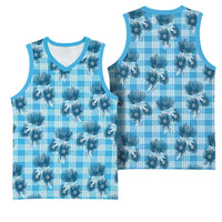 Blue Palaka Hawaii Basketball Jersey Hawaiian Lehua Blossoms