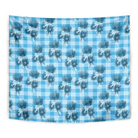 Blue Palaka Hawaii Tapestry Hawaiian Lehua Blossoms