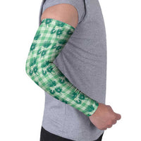 Green Palaka Hawaii Arm Sleeves Hawaiian Lehua Blossoms